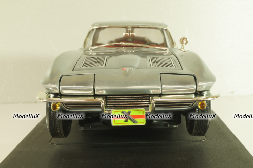 Chevrolet Corvette Stingrey Coupe, John Force 1963, chrome, 32874, ERTL 1:18