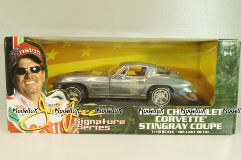 Chevrolet Corvette Stingrey Coupe, John Force 1963, chrome, 32874, ERTL 1:18
