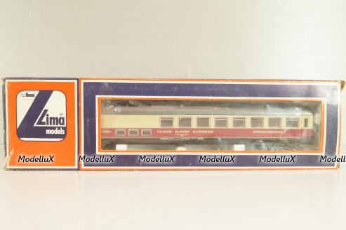Вагон ресторан 'Trans-Europ Express' (number 61 80 88-80 107-0), 4-х осный DB, Epoche IV (1965 - 1990), бежевый/красный, 9169, Lima 1:87 (HO)