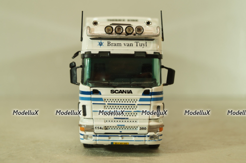 Scania 114L with semi-trailer "Bram van Tuyl" white, Tekno 1:50
