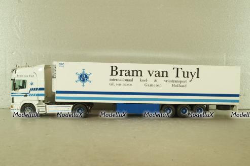 Scania 114L with semi-trailer "Bram van Tuyl" white, Tekno 1:50