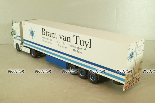 Scania 114L with semi-trailer "Bram van Tuyl" white, Tekno 1:50