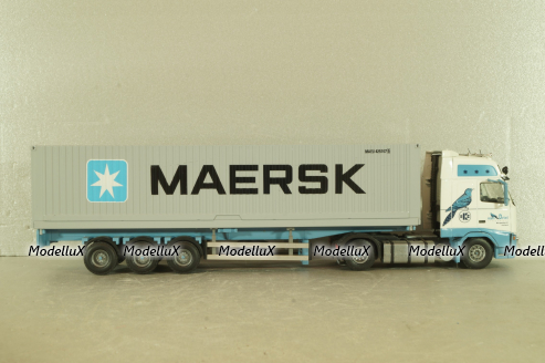 Volvo FH 12 with semi-trailer "Maersk" white/blue/grey, Tekno 1:50