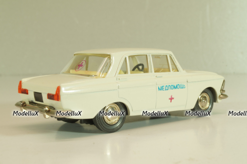 Москвич-412 А2, Медпомощь, белый, капот 2 зажима, Тантал/Радон 1:43