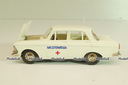 Москвич-412 А2, Медпомощь, февраль 1985г., кремовый, Тантал/Радон 1:43