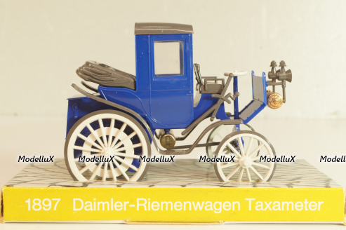 Daimler belt-driven Taxicab 1897, blue, Cursor 1:43