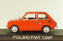 Fiat 126P 1973 (Polski Fiat), red, Kultowe Maluchy #1, Hachette 1:43