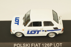 Fiat 126P LOT Polish Airlines 1977, (Polski Fiat),  white, Kultowe Maluchy #7, Hachette 1:43