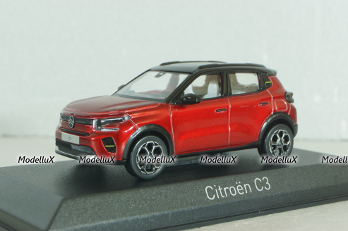 Citroën C3 2024, Red/black roof, 155310, Norev 1:43