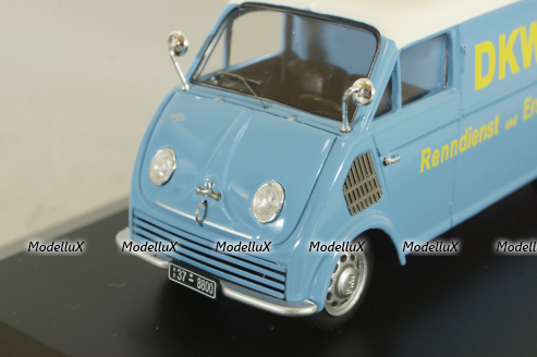 DKW Schnellaster Typ 30  with trailer and 2 motorrad 1955, blue, 450745600, Schuco 1:43
