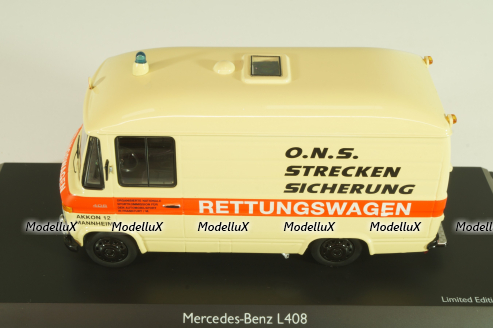 Mercedes-Benz L 408 RTW, Ambulance, 450358100, Schuco 1:43
