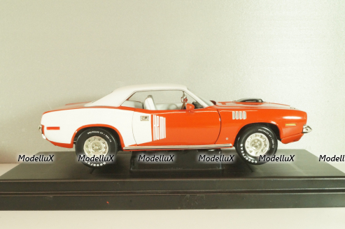 Plymouth Hemi Cuda 1971, Red/white, 291164P, ERTL 1:18