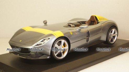 Ferrari Monza SP1 2019 metallic gray/decor, 16013GR, Burago 1:18