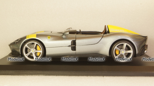 Ferrari Monza SP1 2019 metallic gray/decor, 16013GR, Burago 1:18