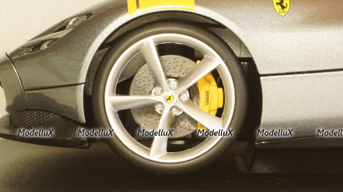 Ferrari Monza SP1 2019 metallic gray/decor, 16013GR, Burago 1:18
