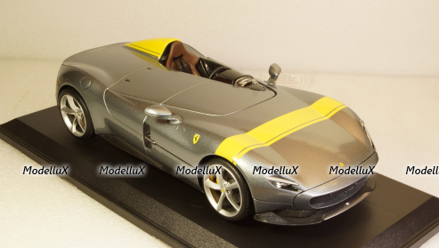 Ferrari Monza SP1 2019 metallic gray/decor, 16013GR, Burago 1:18