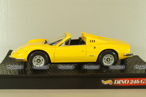 Ferrari Dino 246 GTS 1970, yellow, 23920Y, Hot Weels 1:18