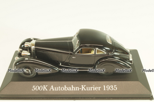 Mercedes 500 K Autobahnkurier (W29) 1934, black, MBOMS002, Mercedes-Benz Offizielle Modell Sammlung #02, Altaya 1:43