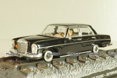 Mercedes-Benz 250 SE from movie "Octopussy" 1983, black, James Bond Modellauto Collection #23, 1:43 Дефект!