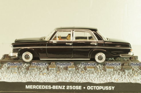 Mercedes-Benz 250 SE from movie "Octopussy" 1983, black, James Bond Modellauto Collection #23, 1:43 Дефект!