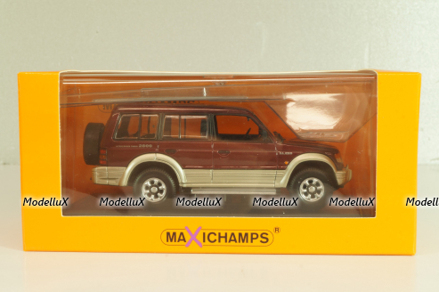 Mitsubishi Pajero LWB 1991, dark red metallic, 940163470, Maxichamps 1:43