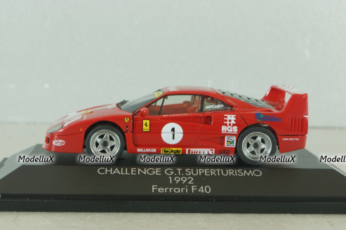 Ferrari F40 challenger GT Superturismo 1992, red, 180556, Herpa 1:43