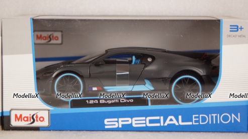 Bugatti Divo 2019, matt-grey/blue, 31526, Maisto 1:24