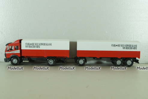 Mercedes 1729 truck, with trailer, red "Truck of the year 1990", 314, NZG 1:43 