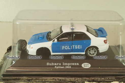 Subaru Impreza Police Estonia 2002, white/blue, Cararama 1:43 Уценка!