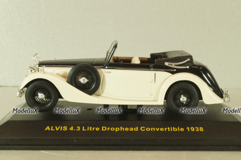 Alvis 4.3 Litre Drophead Convertible 1938, white/black, MUS065, IXOMuseum 1:43
