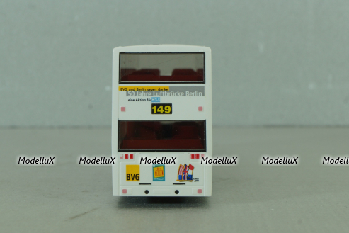 MAN D89 double decker bus, white, 7310542, Wiking 1:87