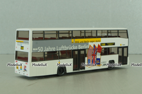 MAN D89 double decker bus, white, 7310542, Wiking 1:87