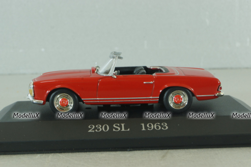 Mercedes 230 SL Roadster  (W113) 1963, red, MBOMS003, Altaya, Mercedes-Benz Offizielle Modell Sammlung #3, 1:43