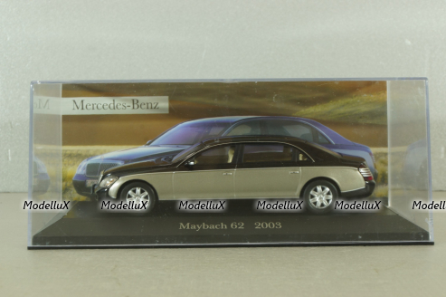 Maybach 62 (V240) 2003, silver/black, MBOMS069, Altaya, Mercedes-Benz Offizielle Modell Sammlung #69, 1:43 Уценка!
