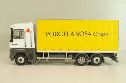 Renault AE 500 Magnum truck "Porcelanosa Grupo" 1990, white/yello, Camiones y Autobuses #94, Altaya 1:43