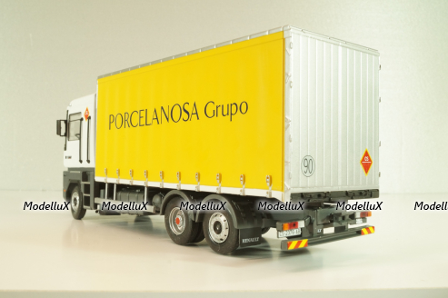 Renault AE 500 Magnum truck "Porcelanosa Grupo" 1990, white/yello, Camiones y Autobuses #94, Altaya 1:43