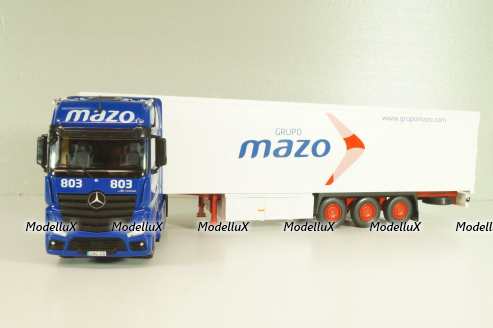 Mercedes-Benz Actros MP 4 truck with semi-trailer "Mazo" 1988, blue/white, Camiones y Autobuses #96, Altaya 1:43