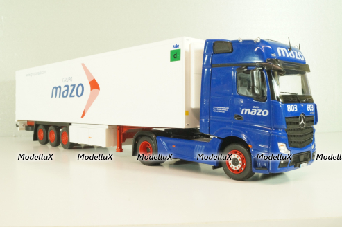 Mercedes-Benz Actros MP 4 truck with semi-trailer "Mazo" 1988, blue/white, Camiones y Autobuses #96, Altaya 1:43