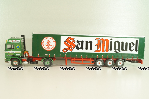 Volvo FH12 truck with semi-trailer "San Miguel" 1988, green Camiones y Autobuses #83, Altaya 1:43