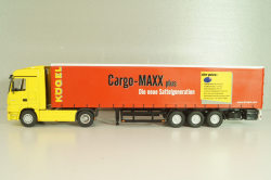 Mercedes-Benz Actros 1846 tractor with semi trailer "Cargo-Maxx" yellow/red, 555, NZG 1:50