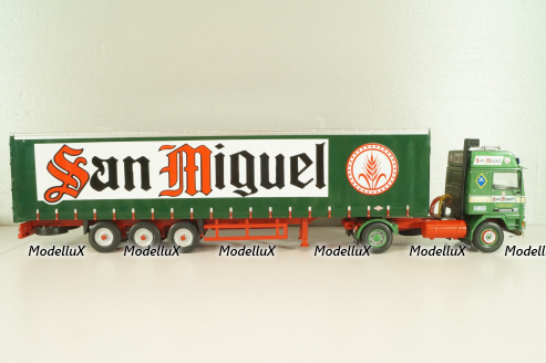 Volvo FH12 truck with semi-trailer "San Miguel" 1988, green Camiones y Autobuses #83, Altaya 1:43