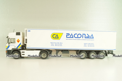 Man 19.502 truck with semi-trailer "Paconsa" 1991 white, Camiones y Autobuses #77, Altaya 1:43