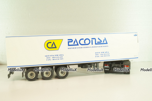 Man 19.502 truck with semi-trailer "Paconsa" 1991 white, Camiones y Autobuses #77, Altaya 1:43