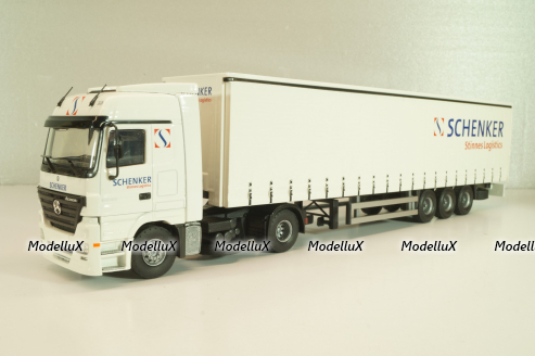 Mercedes-Benz Actros 1841 with semi-trailer "Schenker", white, Tekno 1:50