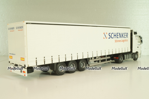 Mercedes-Benz Actros 1841 with semi-trailer "Schenker", white, Tekno 1:50