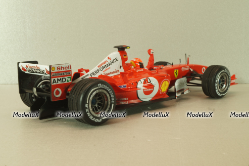 Ferrari F2003-GA Michael Schumacher (999 Grand Prix Points) Winner Canadian GP 2003, dirty version, Hot Wheels 1:18