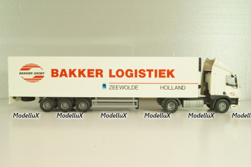 DAF 85 CF tractor with semi trailer "Bakker Logistiek" 2004, white, 53537, Tekno 1:50