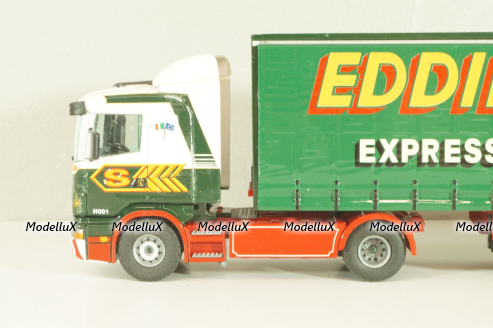Scania 144L/460 tractor with semi trailer "Eddie Stobart LTD" 1998, white/green, 4418, Tekno 1:50
