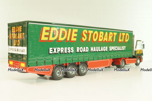 Scania 144L/460 tractor with semi trailer "Eddie Stobart LTD" 1998, white/green, 4418, Tekno 1:50