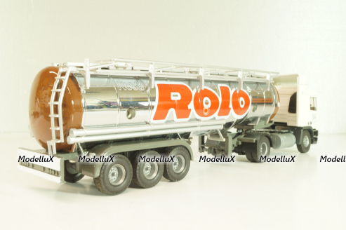 ERF EC 10 tractor with semi tank trailer "Rolo Nestle" 1997, white/chrome, 9203, Tekno 1:50